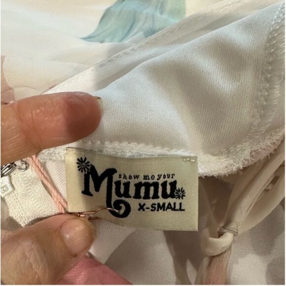 Show Me Your Mumu Faye Flutter White and Pink Floral Maxi Dress NWT - Picture 10 of 14